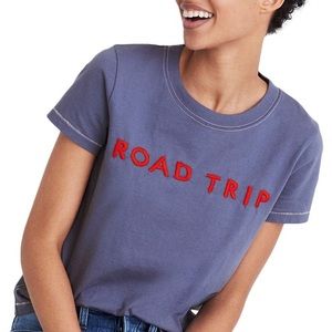 Madewell embroidered road trip tee, size small